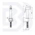 Brass Kit Shut off Cubo,   wall support, flexible hose  120 cm cromoline